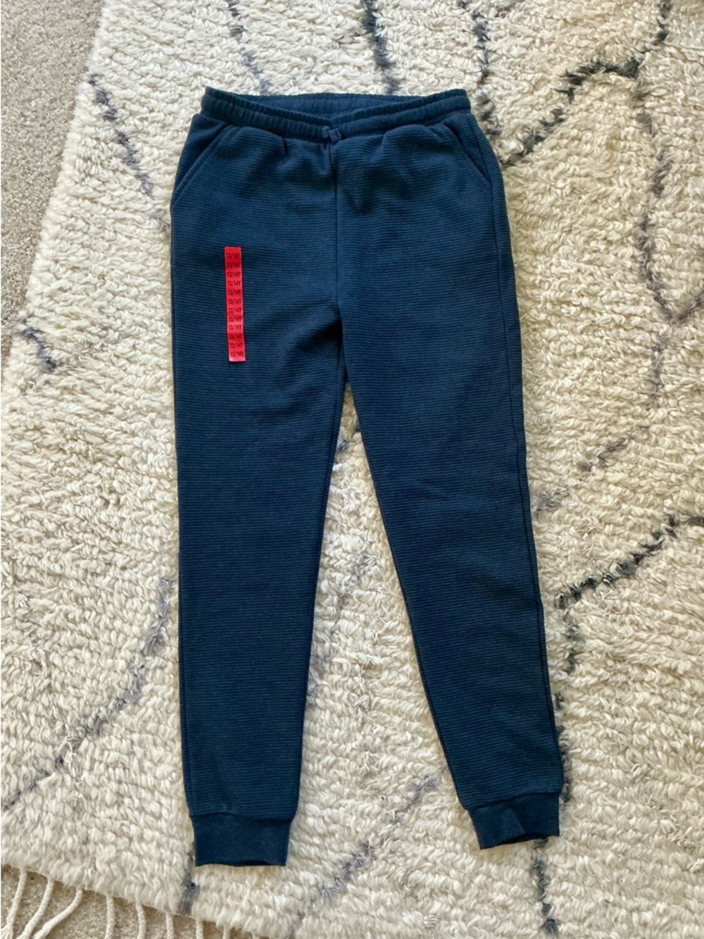 NWT Kids Navy Quilted Jogger winter Pants (size 13/14)